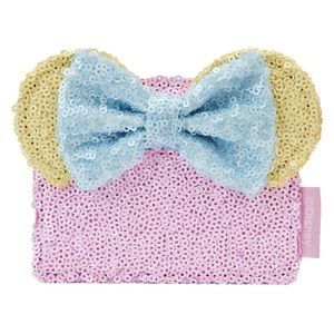 NWT Loungefly Disney Minnie Mouse Pastel Sequin Card Holder